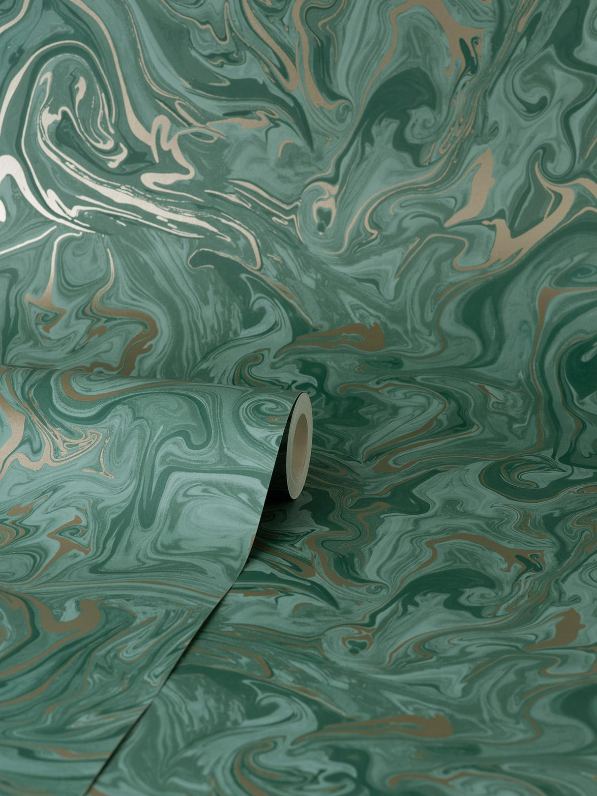 York Suave Dark Green Marble Wallpaper