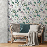 York Sierra Silver Floral Wallpaper