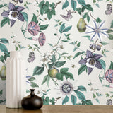 York Sierra Silver Floral Wallpaper