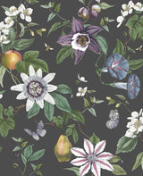 York Sierra Black Floral Wallpaper