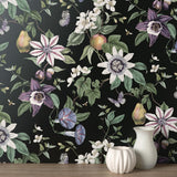 York Sierra Black Floral Wallpaper