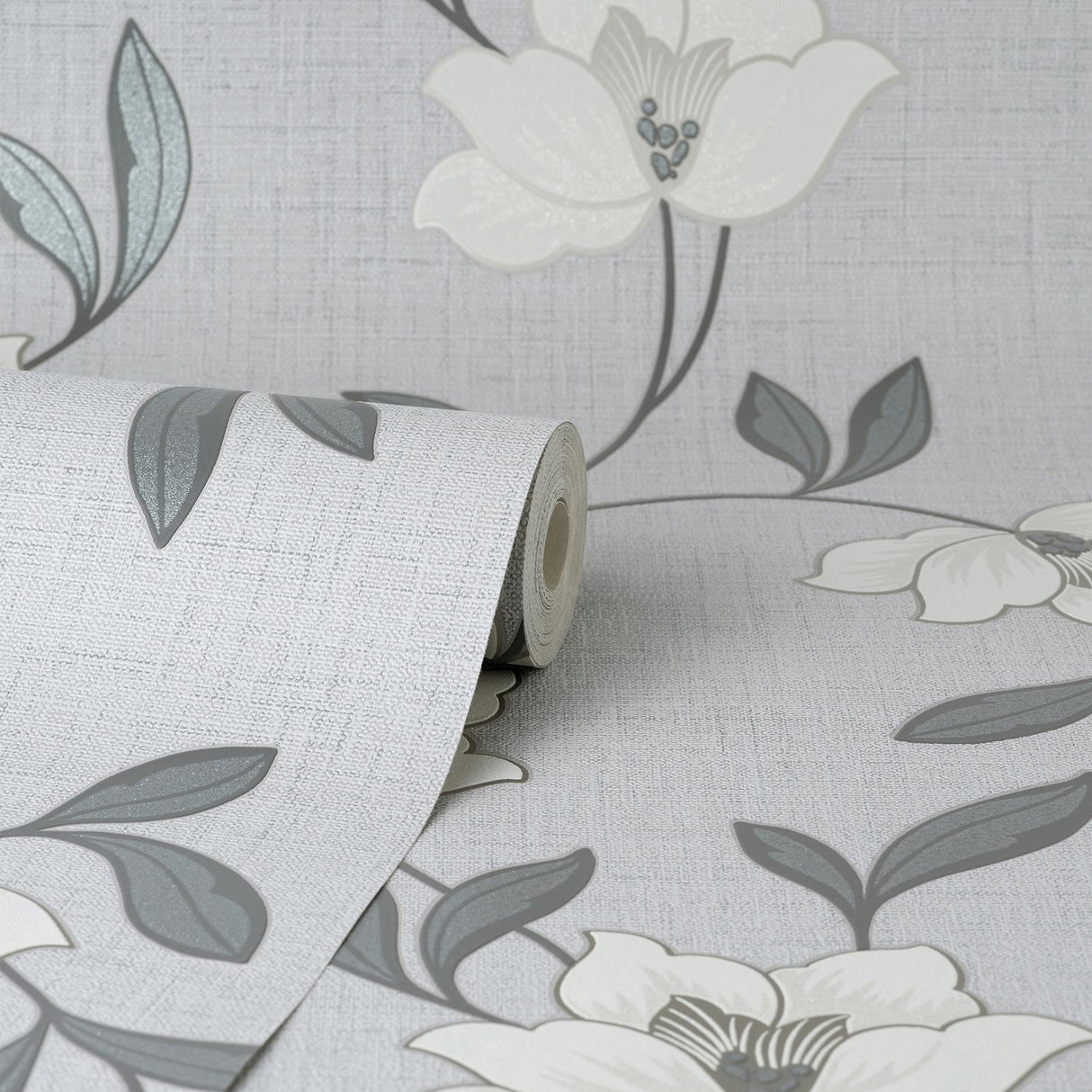 York Larson White Floral Wallpaper
