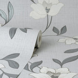 York Larson White Floral Wallpaper