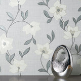 York Larson White Floral Wallpaper