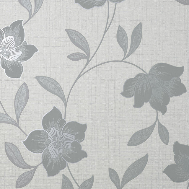 York Larson Grey Floral Wallpaper