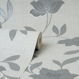 York Larson Grey Floral Wallpaper