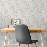 York Larson Grey Floral Wallpaper