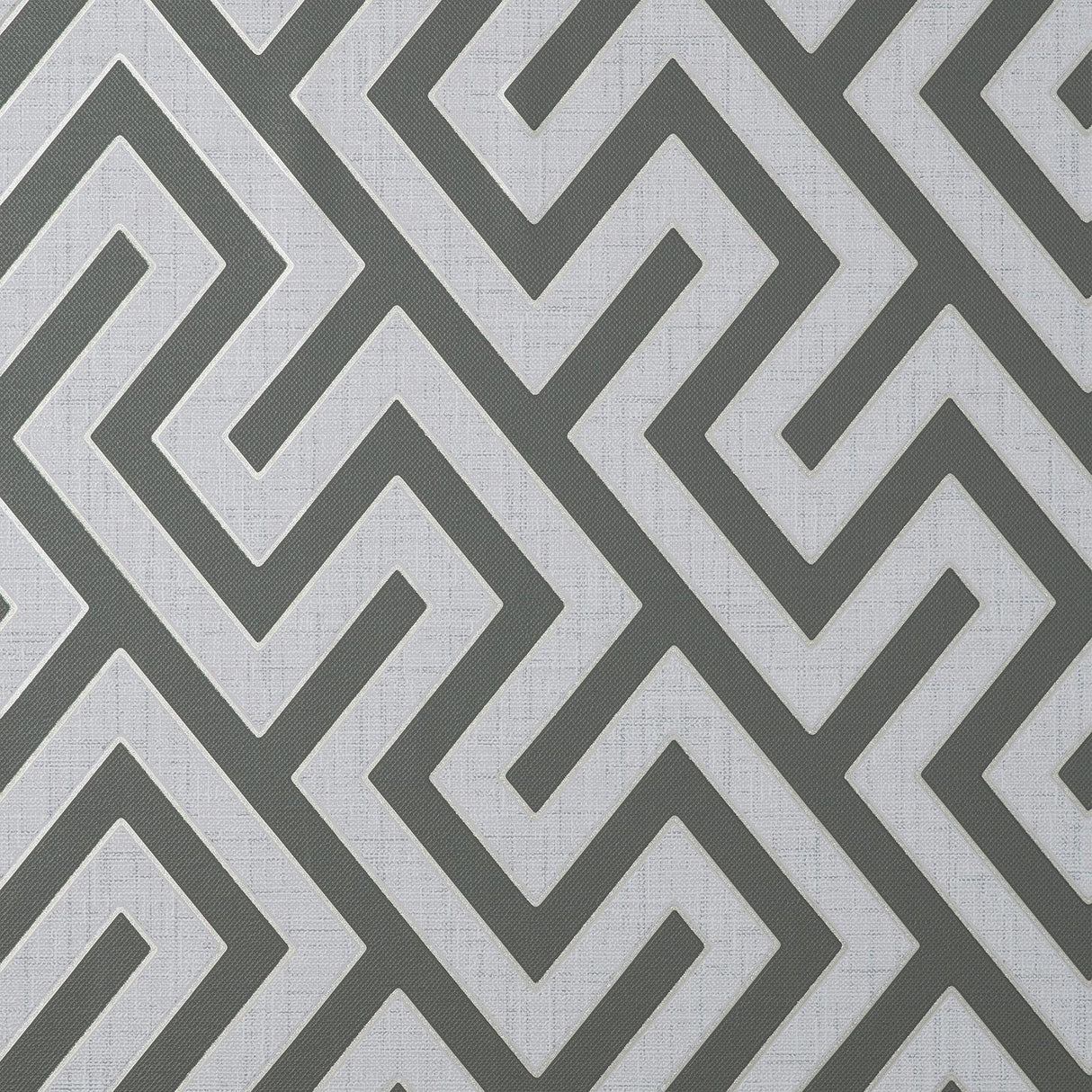 York Meander Charcoal Geo Wallpaper