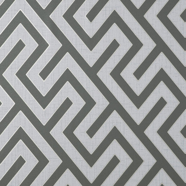 York Meander Charcoal Geo Wallpaper