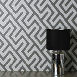 York Meander Charcoal Geo Wallpaper