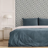 York Meander Charcoal Geo Wallpaper