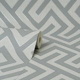 York Meander Light Grey Geo Wallpaper