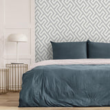 York Meander Light Grey Geo Wallpaper