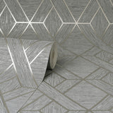 York Malcolm Grey Geo Wallpaper