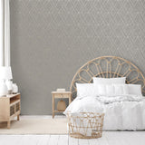York Malcolm Grey Geo Wallpaper