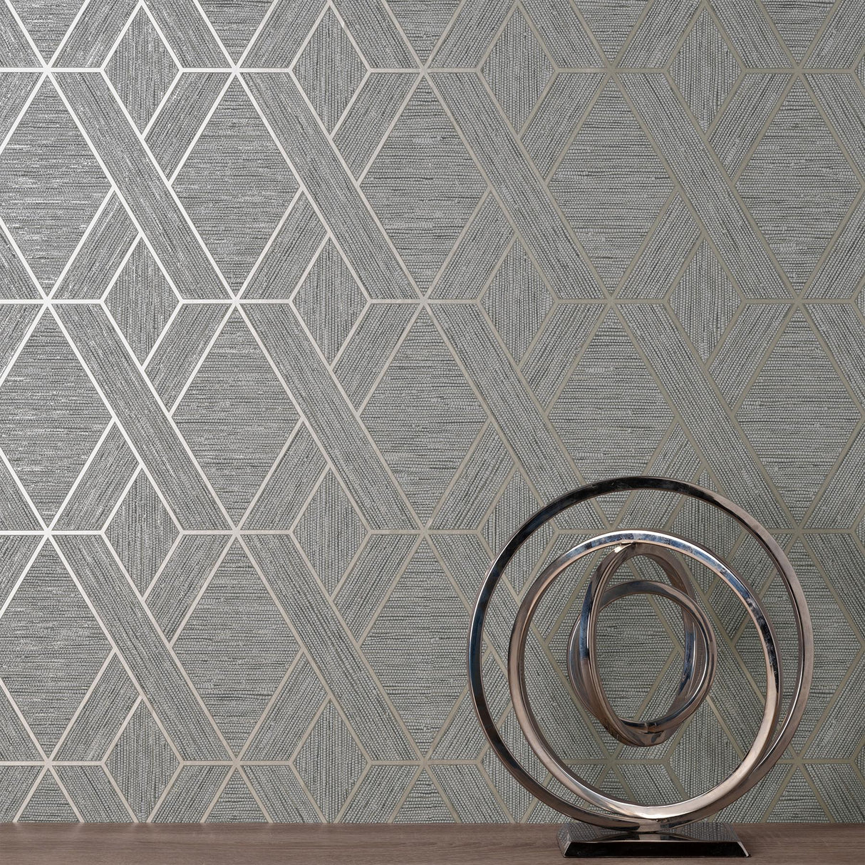 York Malcolm Grey Geo Wallpaper