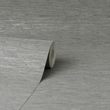 York Mephi Grey Grasscloth Wallpaper