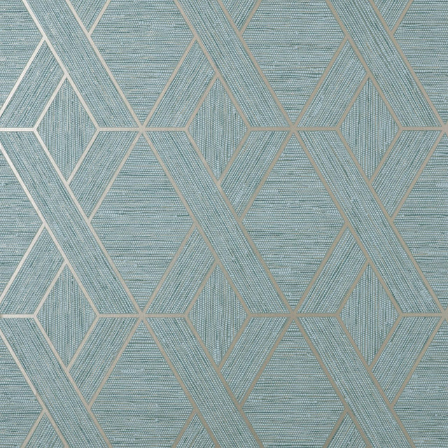 York Malcolm Teal Geo Wallpaper