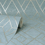 York Malcolm Teal Geo Wallpaper