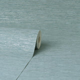 York Mephi Teal Grasscloth Wallpaper