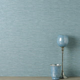 York Mephi Teal Grasscloth Wallpaper