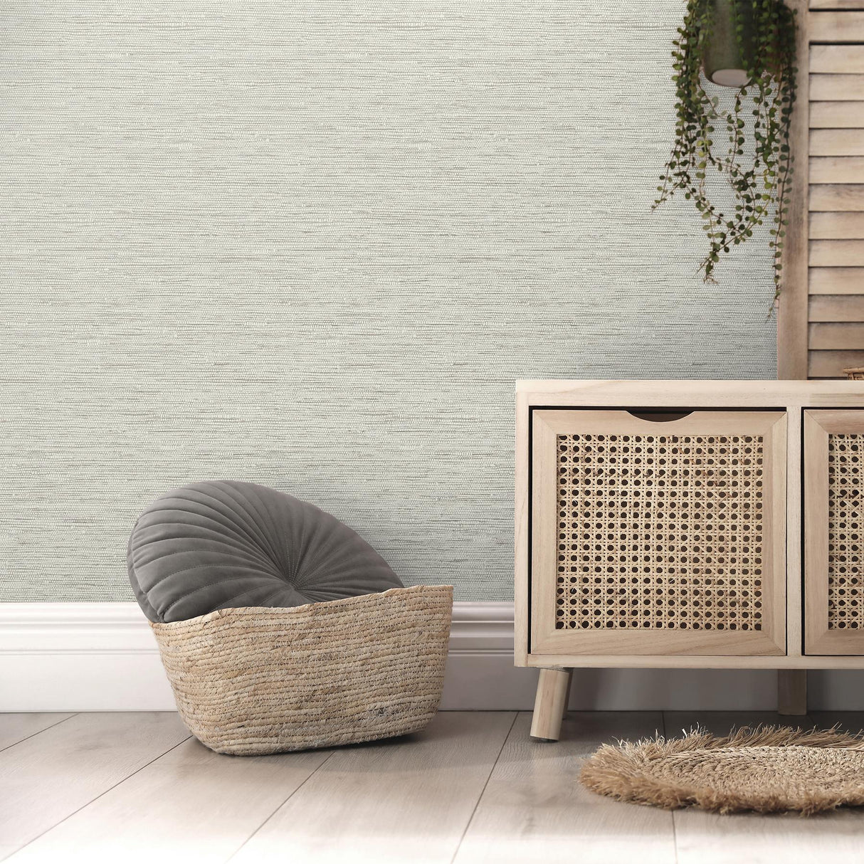 York Mephi Natural Grasscloth Wallpaper