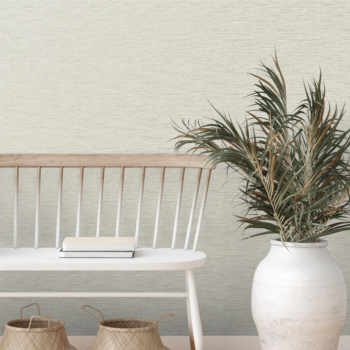 York Mephi Natural Grasscloth Wallpaper