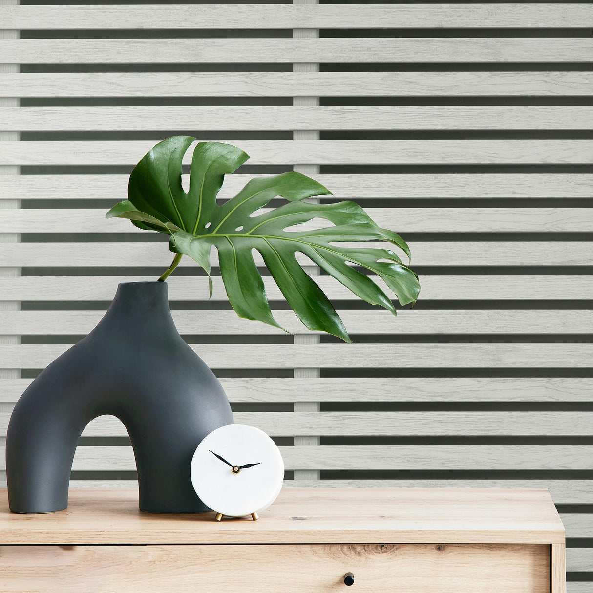 York Marlow Charcoal Wood Slats Wallpaper