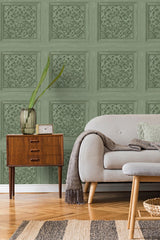 York Albie Moss Carved Panel Wallpaper