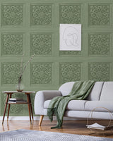 York Albie Moss Carved Panel Wallpaper