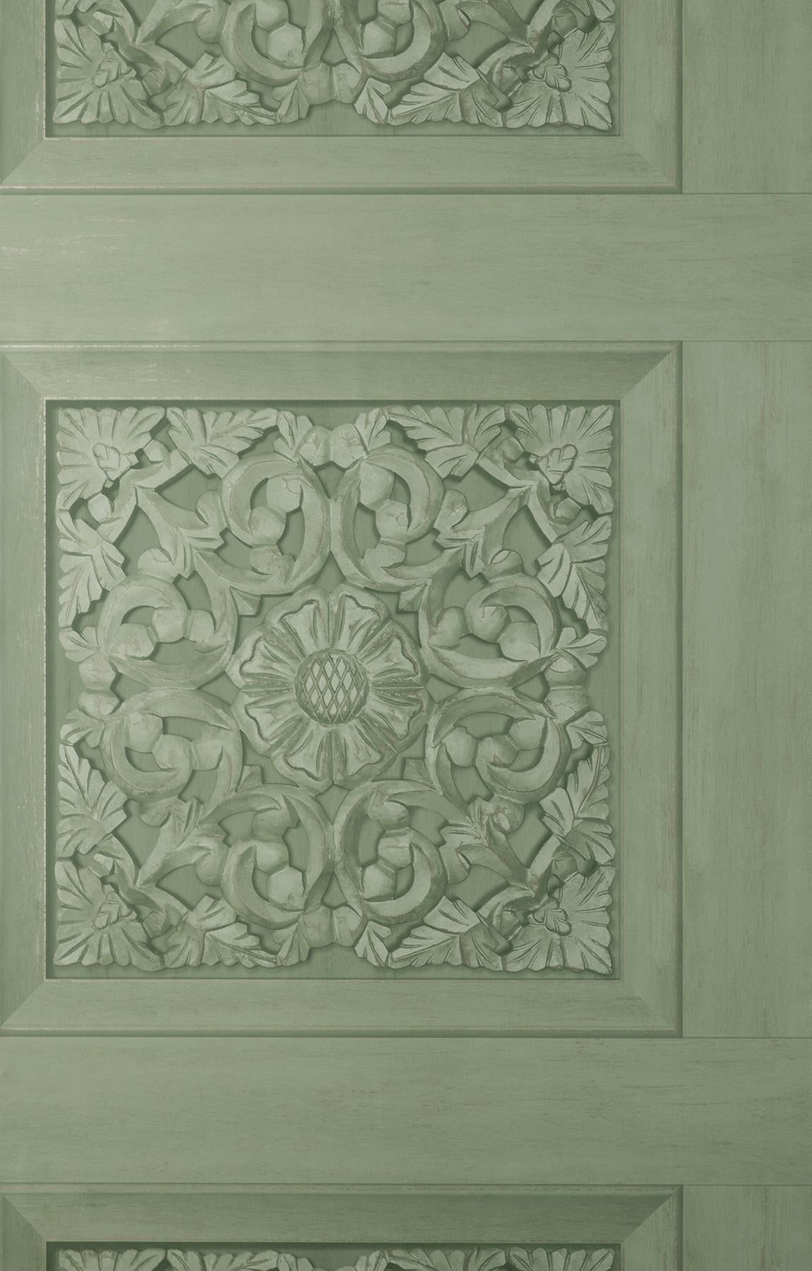 York Albie Moss Carved Panel Wallpaper