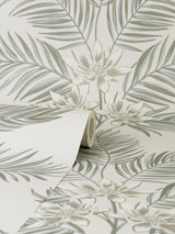York Bali Light Grey Palm Wallpaper