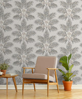 York Bali Light Grey Palm Wallpaper