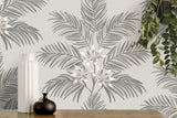 York Bali Light Grey Palm Wallpaper