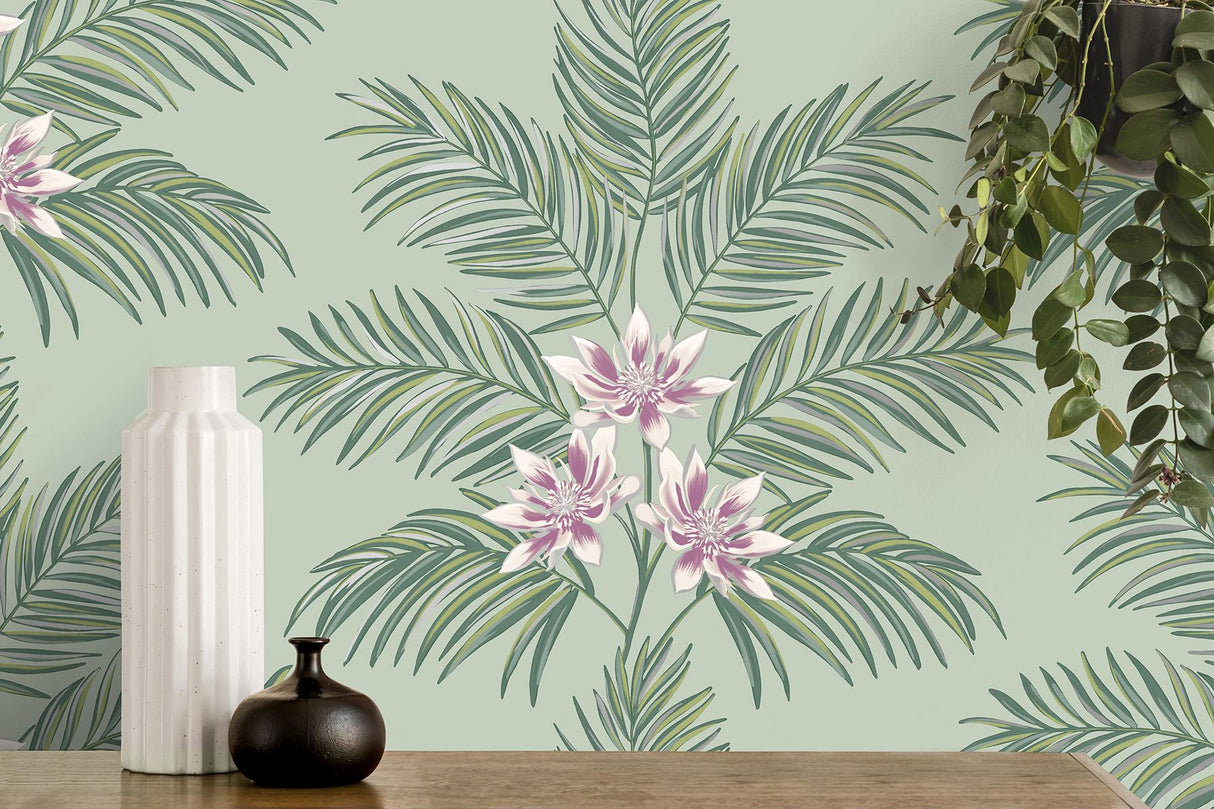 York Bali Sage Palm Wallpaper