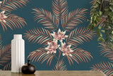 York Bali Teal Palm Wallpaper