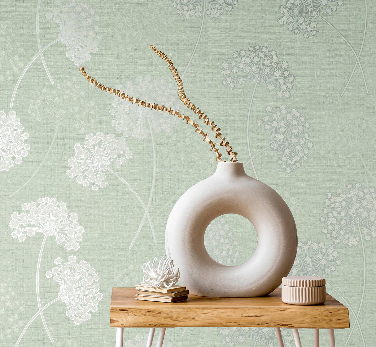 York Grace Green Floral Wallpaper