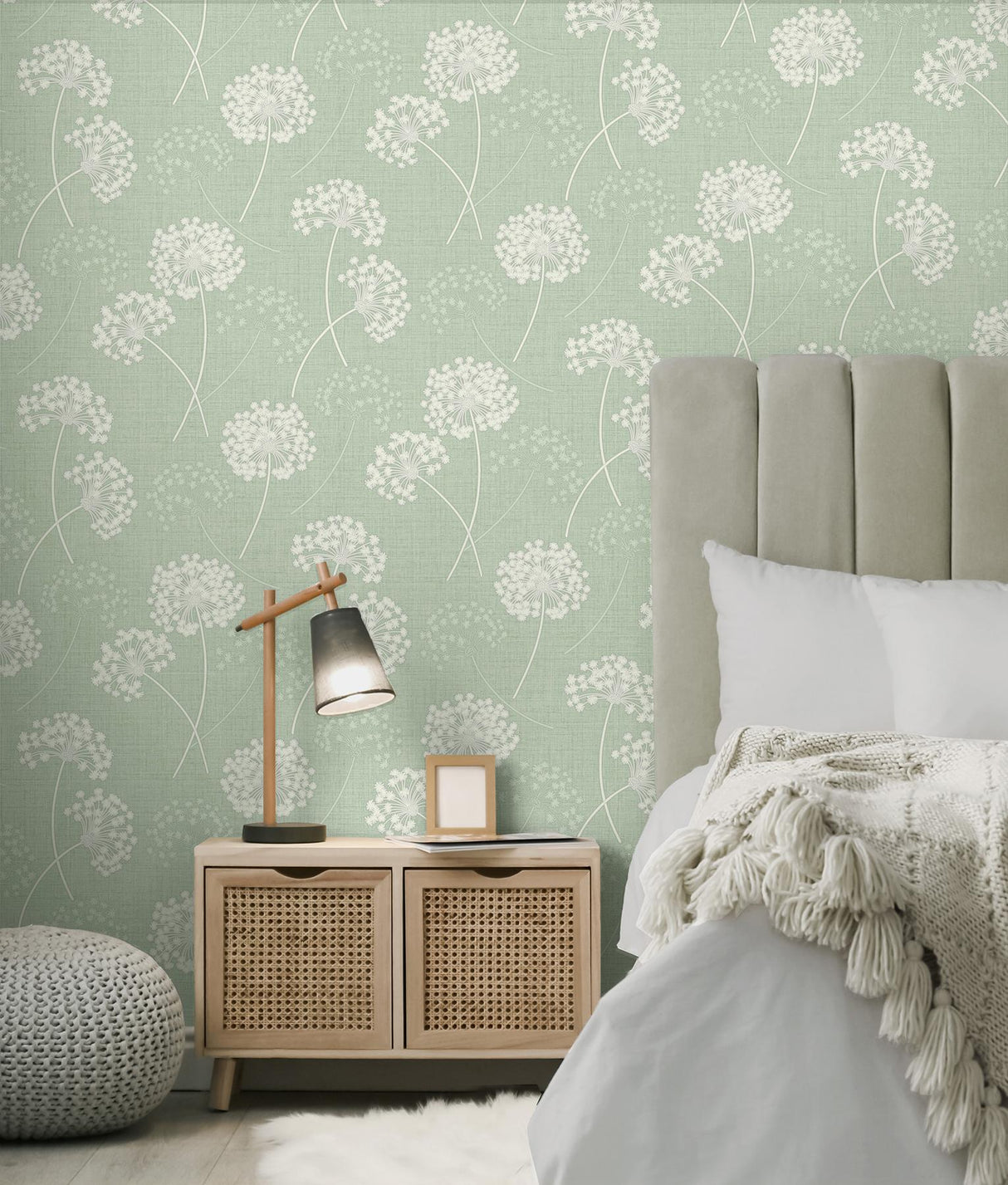York Grace Green Floral Wallpaper