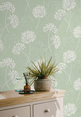 York Grace Green Floral Wallpaper