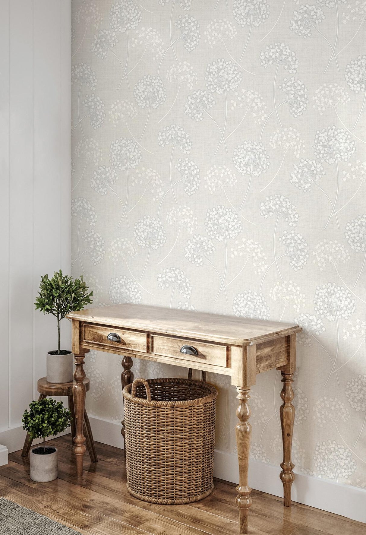 York Grace Dove Floral Wallpaper