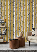 York Chester Mustard Birch Trees Wallpaper