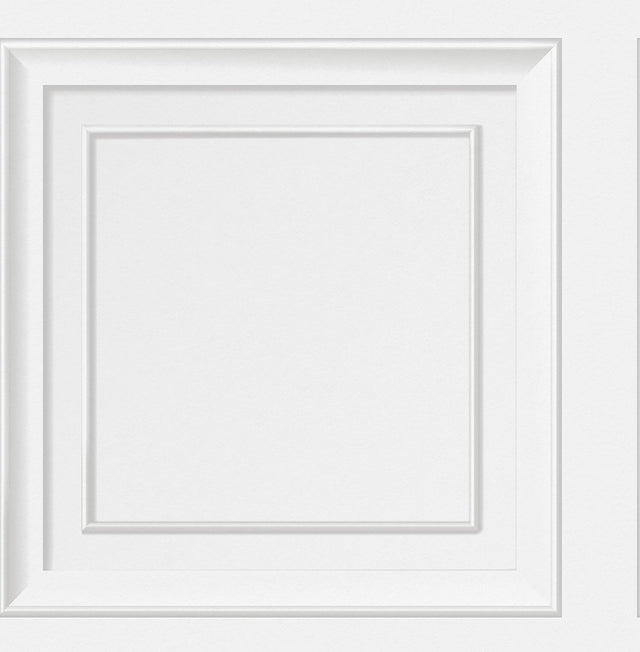 York Distinctive White Square Panel Wallpaper