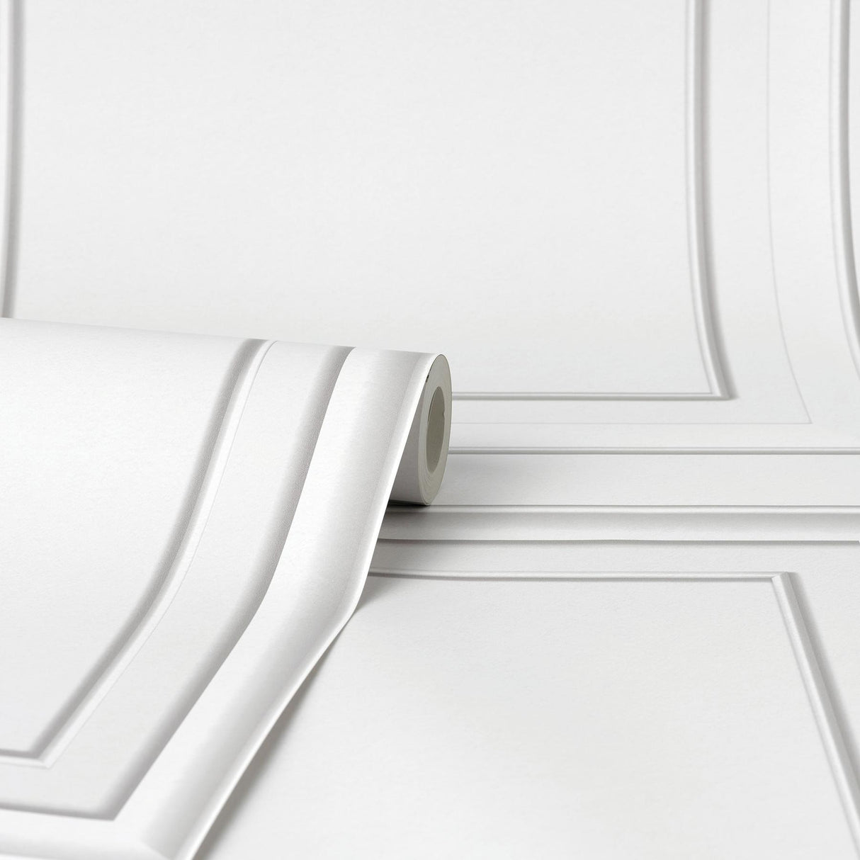 York Distinctive White Square Panel Wallpaper