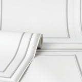 York Distinctive White Square Panel Wallpaper