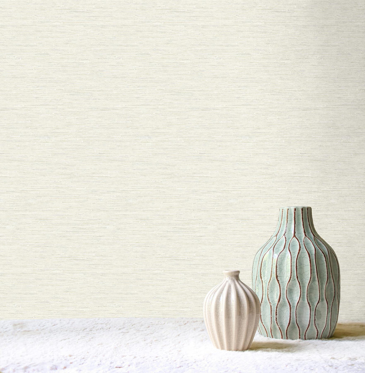 York Miya Cream Faux Grasscloth Wallpaper