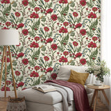 York Arden Red Wild Meadow Wallpaper