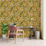 York Arden Mustard Wild Meadow Wallpaper
