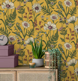 York Arden Mustard Wild Meadow Wallpaper