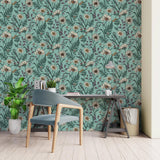 York Arden Blue Wild Meadow Wallpaper