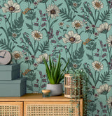 York Arden Blue Wild Meadow Wallpaper